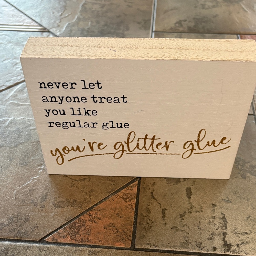 Kohl's White and Gold Inspirational Block Decor